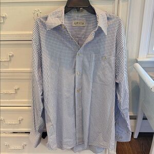 Orvis Men's Blue Check Button-Down Shirt
